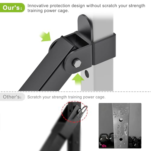 Kipika Power Rack Attachment for 5/8" & 1" Holes - Heavy Duty Home Gym Equipment for 2x2 or 3x3 Squat Rack, Adjustable and Easy to Install - color: 2 x 2 Racks with 1'' Hole
