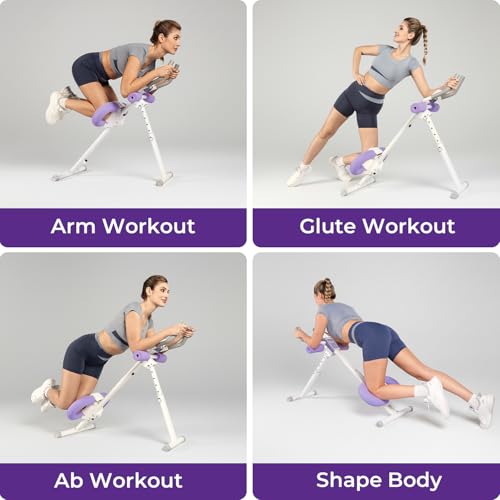 MR. CAPTAIN Ab Machine, Adjustable Ab Trainer Machine for Abs Workout at Home Gym, Foldable, LCD Monitor, Device Holder, 400 LBS, Abdominal Trainer for Stomach Workout