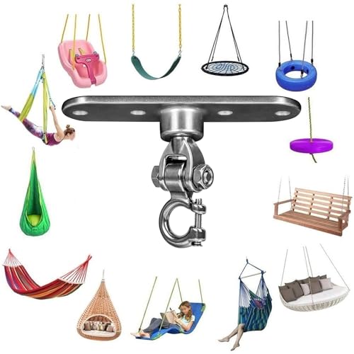 Heavy Duty Swing Hanger Smooth Operation 180° & 360° Swivel Bearings 1500 lb Capacity for Indoor Outdoor Swing Chairs Hammocks Playgrounds Yoga - size: Size 1