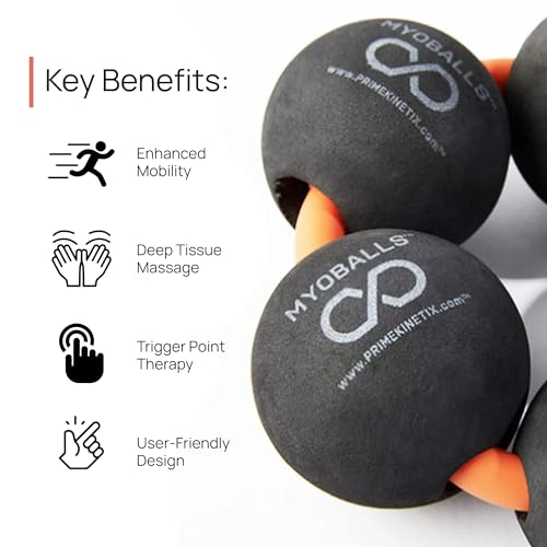 PRIMEKINETIX MyoBalls Massage Therapy Balls - 360° Relief for Plantar Fasciitis, Shin Splints, Tight Calves & IT Band - Deep Tissue Trigger Point Tool for Athletes & Active Lifestyles - 7 Ball Set - size: MyoBalls Pro 7