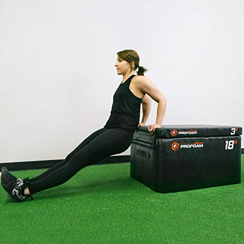 Meister PROFOAM Plyo Boxes - Foam Plyometric Jump Boxes for Pro Gyms - style: 5 BOX SET (24", 18", 12", 6", 3") - Black