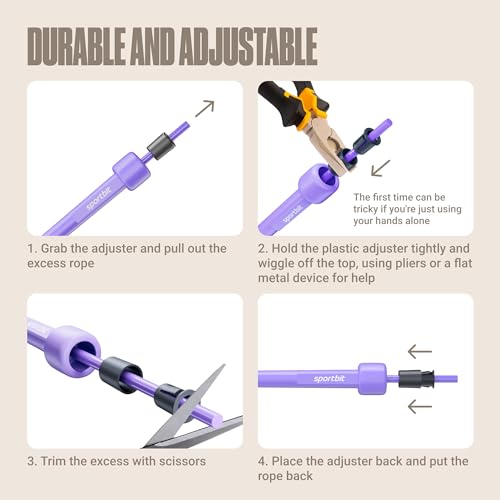 SPORTBIT Adjustable Jump Rope for Fitness and Exercise - color: Purple