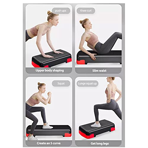 45Cm Adjustable Fitness Pedals Aerobic Step Platform Exercise Board for Home Yoga Pedal Fitness Equipment Exercise Aerobic Step - color: Gray