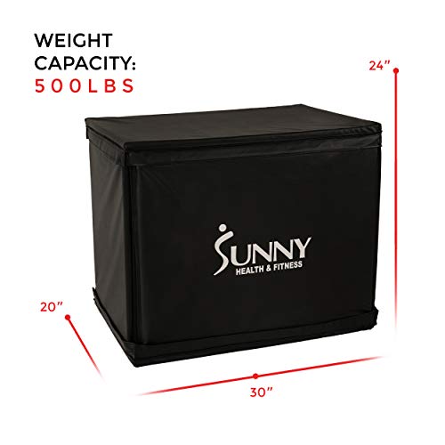 Sunny Health & Fitness Foam Plyo Box with Adjustable Heights and High Weight Capacity - style: 30" Max - Wood