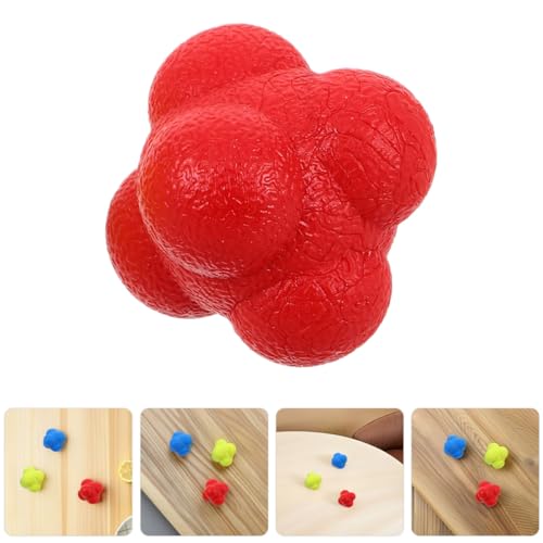 6Pcs Reaction Speed Training Balls Hexagonal Multiside Design 5.5Cm Sturdy Sports Reflex Balls for Hand-Eye Coordination Agility Training Adults
