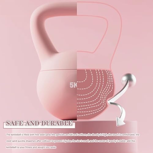 Kettle Bells Women Gym Beginner Exercise Soft Kettlebell, Office Strength Training Kettle Ball, Does Not Damage The Floor, Buttocks/Slimming(Pink-4kg)