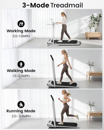 Yagud Walking Pad, Walking Pad Treadmill for Home Office, Portable Under Desk Treadmill with Remote Control and LED Display, Walking Jogging Running Machine