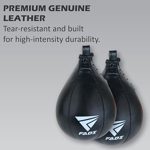 Leather Speed Bag – Boxing Training Punching Ball with Heavy-Duty Hanging Swivel for MMA, Muay Thai, Fitness, and Stress Relief