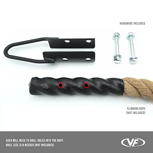 Valor Fitness Heavy Duty Rope Clamp for 1.5 Inch Gym Rope, Steel Rope Attachment up to 750 lb Capacity, Anchor Mount for Home Gym, Garage Gym, Obstacle Course, Ninja Training, Carabiner Not Included