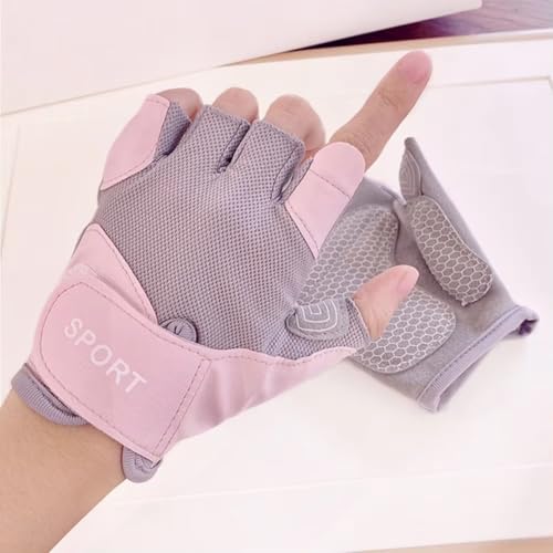 Utaly Women's Workout Gloves Fingerless Summer Gloves with Padded Breathable Mesh Non-Slip Sport Gloves for Cycling, Rowing