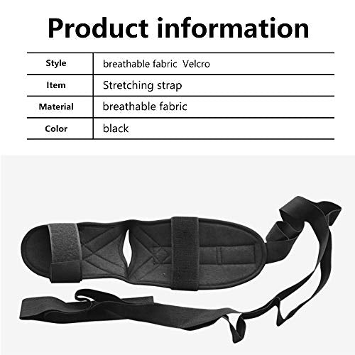 Foot Stretcher, Foot and Calf Stretcher-Stretching Strap For Plantar Fasciitis for Heel Spurs, Achilles Tendonitis & Hamstring, Yoga Foot & Leg Stretch Strap (Black)