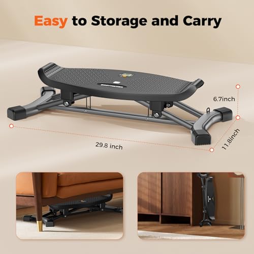 Balance Board for Full Body Workout, Wobble Board with LCD Monitor & Resistance Bands, 300 lbs Capacity Portable Rocker Board for Home Gym, Cardio, Core & Leg Training