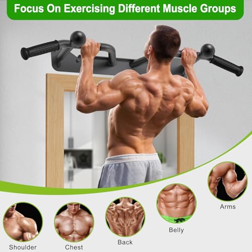 SELEWARE Heavy Duty Welded Pull Up Bar Wall/Joist/Ceiling Mount Chin Up Bar - color: D2: Black Wall Mount Pull Up Bar