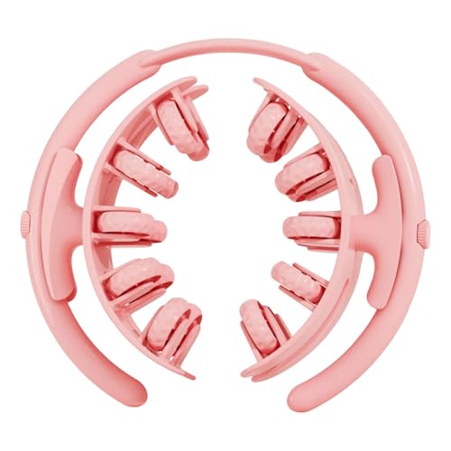 Leg Massage Tool with 20 Wheels Detachable Smooth Rolling 11x10.2x3.2inch Lightweight Multipurpose Adjustable, Pink