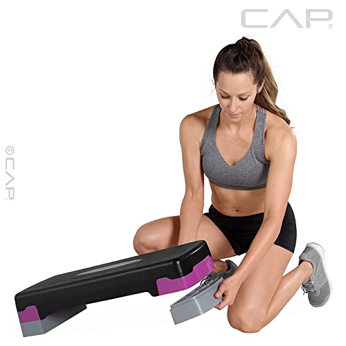 Tone Fitness Compact Aerobic Step Platform | Exercise Step - style: Gray Pair of Risers