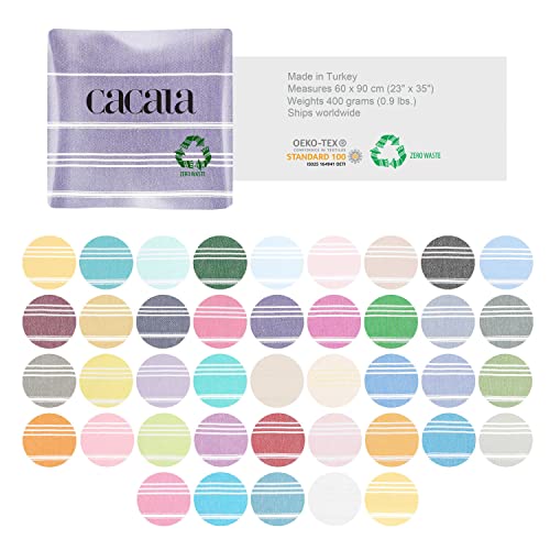 Cacala 100% Turkish Cotton Kitchen Tea Towels, Highly Absorbent Luxury Soft Quick Drying Dish Towel with Hanging Loop for Gym, Yoga, Bath, Sports, Cleaning and Kitchen (23 x 36), Dark Purple - color: Dark Purple