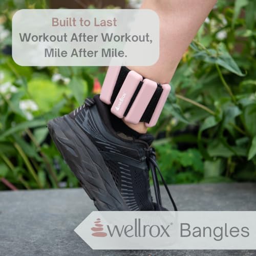 Weighted Bangles – Adjustable Ankle and Wrist Weights for Women & Men – Set of Ankle Weights 2 lbs (1 lb Each Wrist Weight) | Weighted Arm Bands for Pilates, Yoga, Running & Walking - color: Grey