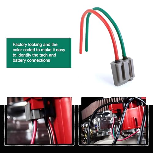 WZP 2PCS HEI Distributor Pigtail Wire Harness, 12V Power & Tach Connector Plug with 7-inch Color-Coded Cables, Compatible with RV Chevy GM HEI 170072