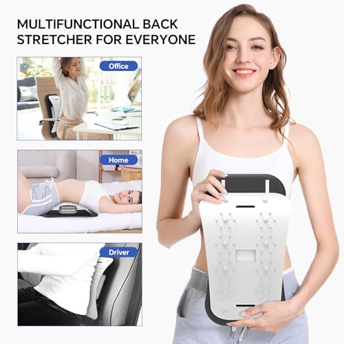 ZhanHao Back Stretcher for Lower Back Pain Relief,Adjustable Lumbar Traction Device, Ergonomic Spine Board with Acupressure Points,Back Massager for Spinal Decompression and Scoliosis
