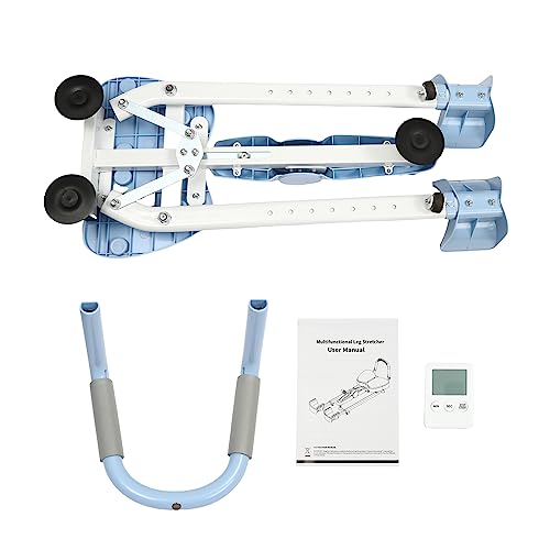 Leg Stretcher, 265LBS Leg Stretch Machine, Adjustable 3 Bar Leg Split Extension Machine with Forward Reverse Magnetic Timer PU Cushion Flexibility Stretching Equipment to Stretch - color: Blue