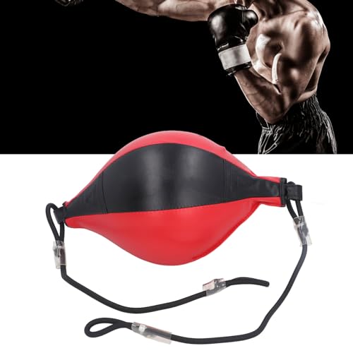 Double End Striking Punching Bag Kit, PU Leather Double End Boxing Speed Bag with Adjustable Cords, Boxing Ball for, and Hand Eye Coordination Training