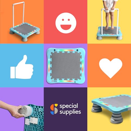 Special Supplies Kids Musical LED Trampoline Rebounder Bouncing Board – Sensory Balance and Bounce Toy for Indoor and Outdoor Kids Toys - Outdoor Play Equipment