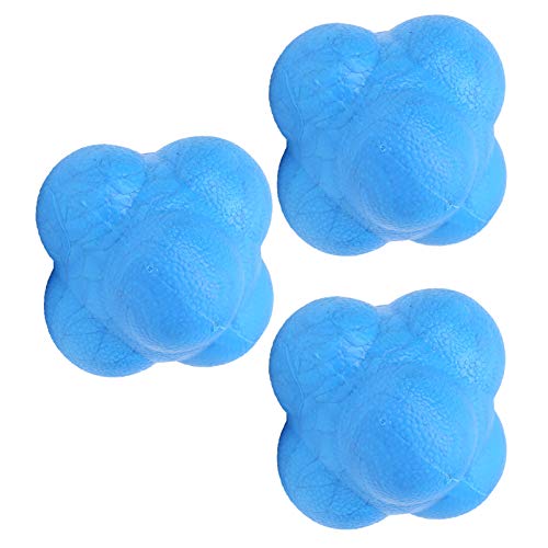 HERCHR Sports Reaction Balls, Reflex Ball 6PCS Hex Bounce Reaction Ball TPR Coordination Reflex Exercise Sports Fitness Training Ball for Hand Eye Coordination, Agility, Reflex Training