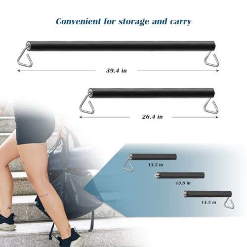 Resistance Band Bar, 26.4in or 39.4in, Workout Bar for Fitness, Portable Weightlifting Training, Suit for Home Exercise, Resistance Band Training