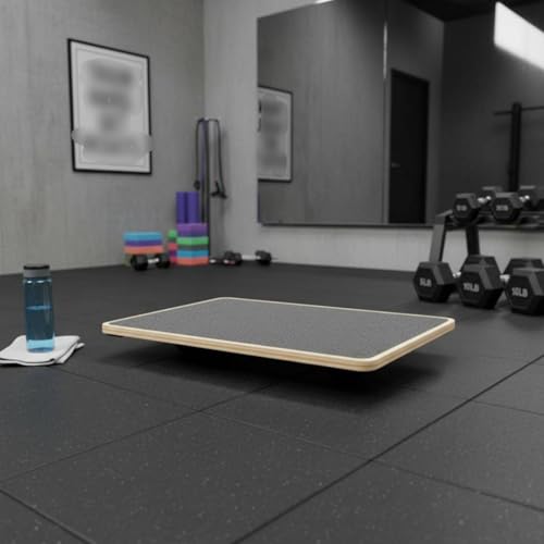 Wooden Balance Board Coordination Training Rectangular Wobble Board Ankle Mobility Exercise Equipment for Adults
