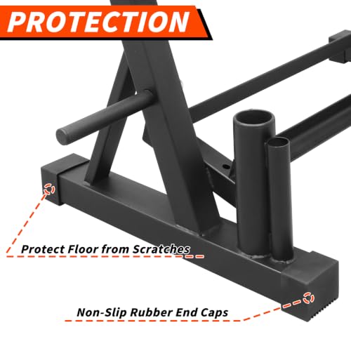 PENSUN Dumbbell Rack – 3 Tier Adjustable Weight Storage Stand with Side Barbell Plate Holder – Multi Purpose Home Gym Organizer for Dumbbells, Kettlebells, Barbell - color: Widened - 1500 LBS (Upgraded)