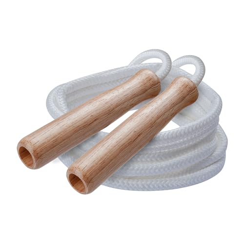 Champion Sports Wood Handle Jump Ropes – Durable Nylon or Leather Bearings - Skipping Rope, Fitness, Cardio Training, Agility, and Exercise Workouts - style: SR Series (7 Ft)