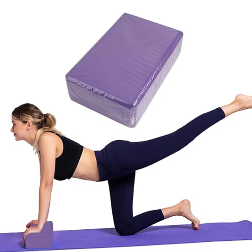 Yoga Blocks 2 Pack, High Density EVA Foam Block, Non-Slip Yoga Bricks, Gym Bricks, Fitness Exercise Blocks for Balance Training, Stretching, Pilates, Meditation, Support Deepen Poses