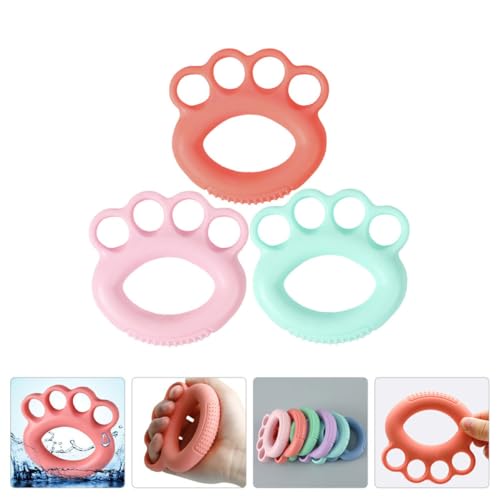 3pcs Hand Training Ring Grip Strengthener Set, Silicone Finger Exerciser Massage Grip Circles with 10lb Pink, 20lb Mint Green, 30lb Orange Resistance for Hand Strength,