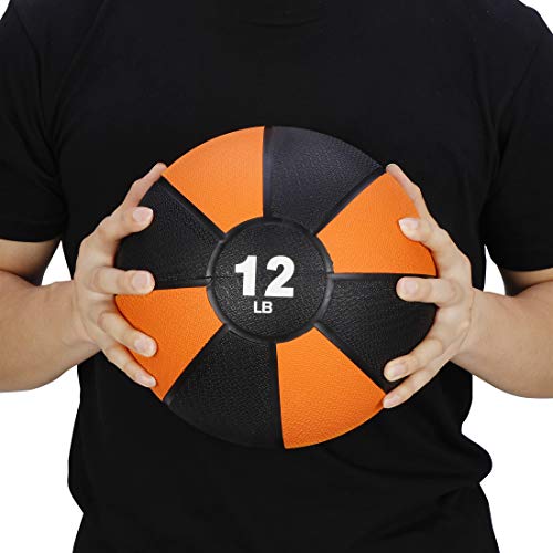 LEMY Medicine Ball Exercise Weighted Fitness Ball Non-Slip Grip for Core Strength, Workouts Exercise Balance Training, Coordination Fitness