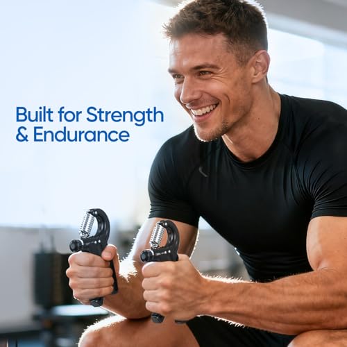 FitBeast Grip Strength Trainer 2 Pack โ Adjustable Hand Grip Strengthener for Strength Training & Rehabilitation, 10-132 lbs Resistance Forearm Strengthener, Ideal for Athletes, Rehab, Office - color: Black
