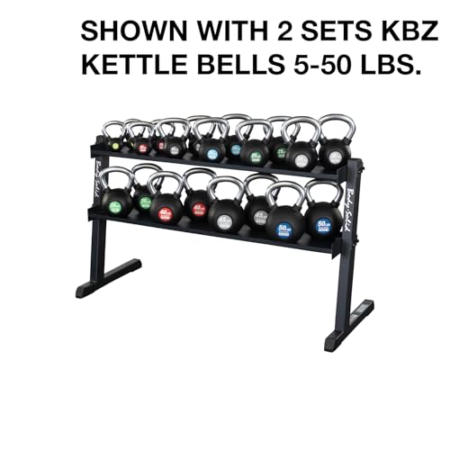 Body Solid (GKR60) 2-Tier Kettlebell Rack, 1000lb Weight Stand Storage, Commercial and Home Gym Strength Training Organizer