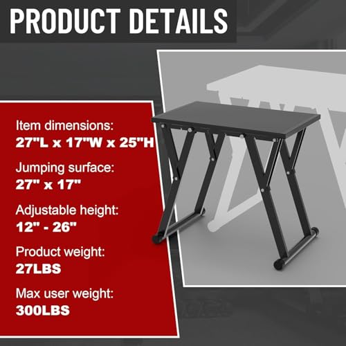 GanFindX Adjustable Steel Plyometric Box,Six Height Settings 12''-26'' Steel Plyo Box Home Gym Jump Trainer for Fitness Exercise Agility Stamina Conditioning Strength Training