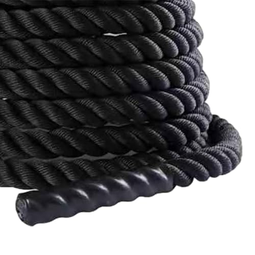 Battle Rope 9.18/9.8ft Length Heavy Battle Exercise Training Rope Workout Rope Fitness Rope for Strength Training Homes Gym 25mmx2.8m Black