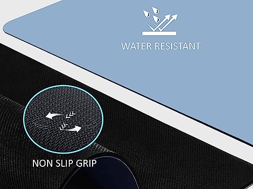 Premium Yoga Mat - 5mm Thick, Extra Wide & Long, Non-Slip Natural Rubber Base & PU Top, Anti-Tear, Ideal for Yoga, Pilates, and Fitness. - color: Blue