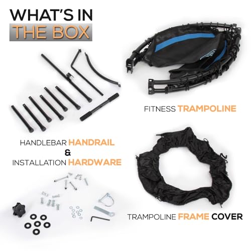 SereneLife 40"/50" Mini Trampoline for Adults - 450/550LBS Fitness Trampoline with Reinforced Springs & Adjustable Safety Handle - Stable & Quiet Supports Whole-Body Workout & Relaxation - style: 40" - Round