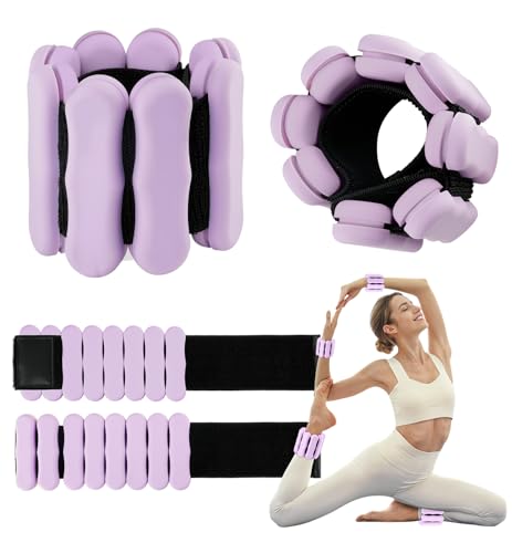 Ankle Weights Wrist Weight for Women Men, Set of 2, 1 lb/2 lb Each - color: Purple, size: 2lb each weight (4lbs Pair)