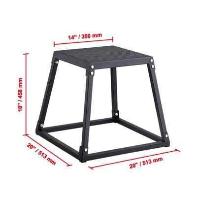 18 Inch Plyometric Jump Box, Steel Fitness Plyo Box, Anti-Slip Platform for Home Gym Training, Strength Conditioning, 500 lbs Capacity, Black