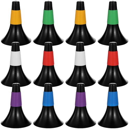12 Pcs Agility Training Sport Cones with Carry Mesh Bag, 9.4 in Stackable Soccer Cones for Football and Basketball, Plastic Marker Cones for Speed Drills, Dog Training Obstacle Course Equipment