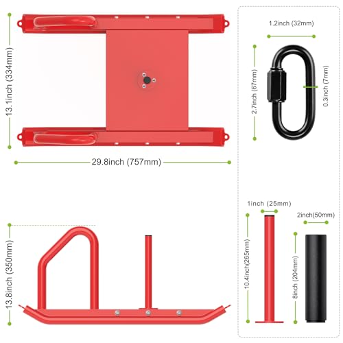 Kipika Weight Sled, Workout Sled, Fitness Strength Training Sled, Speed Training Sled for Athletic Exercise, Speed Improvement, Easily Through Obstacles, Suitable for 1" & 2" Weight Plate - color: C- Red