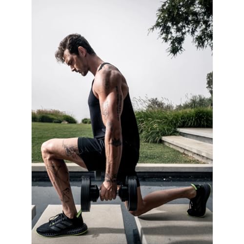 SMRTFT NUOBELL Adjustable Dumbbells 5–100 lb Set | Original NUOBELL | 26 Weights in 1 for Home Gym Strength Training | Steel-Knurled Handle | Space-Saving Dumbbell Set of 2 | 2-Year Warranty - color: Ash