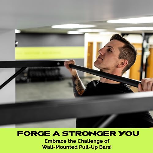 Rage Fitness Wall Mounted Pull Up Bar, Heavy-Duty Steel, 500lbs Capacity