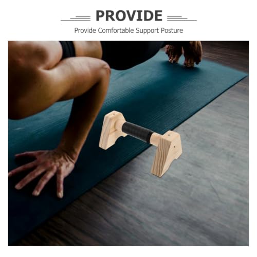 TEHAUX Wooden Push up Handles and Parallettes 30cm Pushup Bars for Floor Exercise Beech Wood Workout Grips Strength Training Equipment for Men and Women Calisthenics