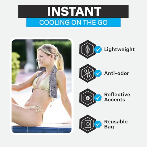 Instant Cooling Towel - Sports Cooling Towel with UPF 50+ and Reflective Protection - Moisture Wicking, Chemical-Free Evaporative Cooling for Hot Weather, Runners & Athlete (Camo, 1 Pack)