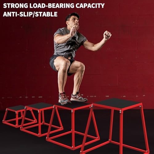 Plyometric Jump Box, Steel Plyo Platform and Jumping Box, Anti-Slip Exercise Step Up Box for Home Gym Training