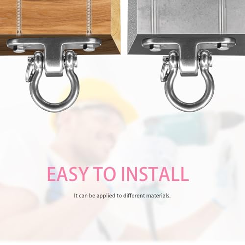 2-Pack Stainless Steel Swing Hangers,Slient Bearing Swing Hanger, Anti-Rust Heavy Duty 180° Rotary Swing, 1500LB Wooden Yoga Hammock Chair, Sandbag Porch Swing - size: 2.3 inches